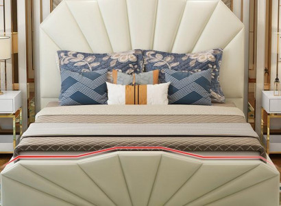 Design Leather Beds Hotel Double Bed Bedroom Furniture Furnishings